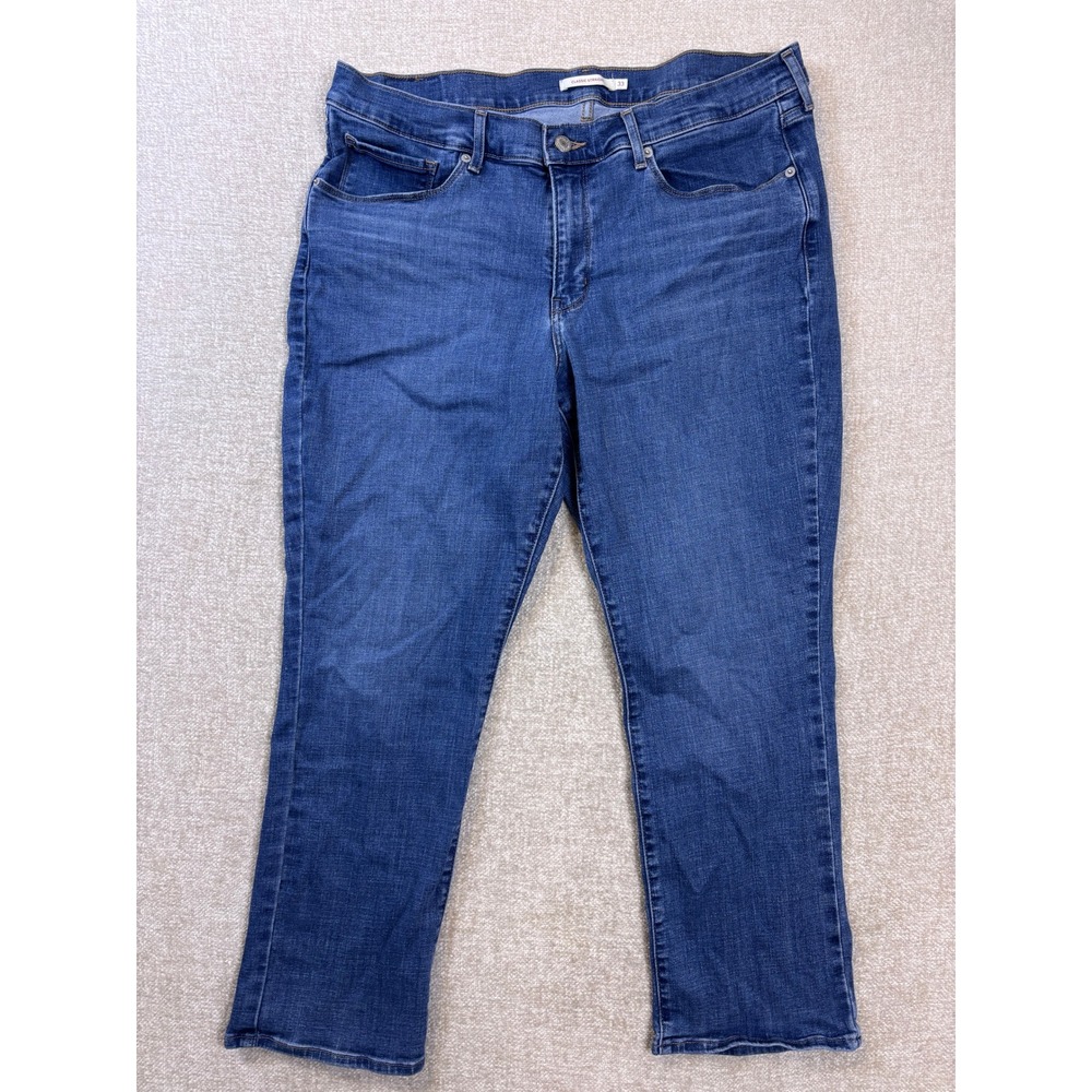 Levis Classic Straight Jeans Womens 16S W33 L28 Blue Denim 39497-0022